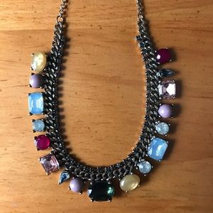 Loft Multi Color Gem Statement Necklace